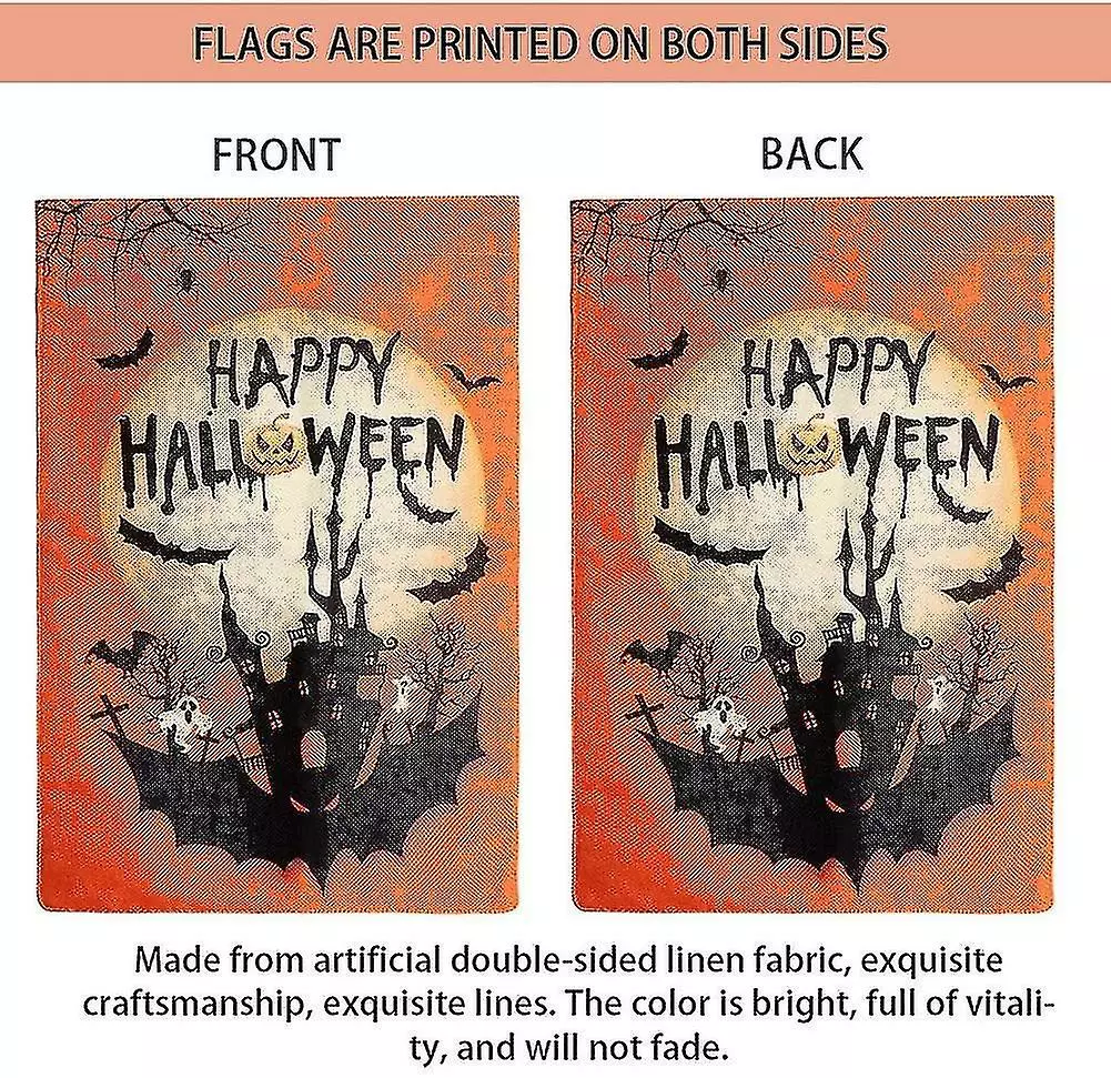 Unbranded 2023- Garden Flag Double Flag, Ghost Pumpkin Bat Castle Rough Room Garden Garden Banner, For Garden Garden Outdoor Decoration 6 Unbranded 2023- Garden Flag Double Flag, Ghost Pumpkin Bat Castle Rough Room Garden Garden Banner, For Garden Garden Outdoor Decoration - Image 4