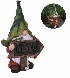 Unbranded 2023-muse Resin Garden Figurine - Christmas Tomte Gnome With Long Beard Wearing Hula Hoops With Led Lights Festive Outdoor Decor For Patio Front Yard -Piha myymälä 428046945 max
