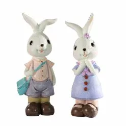 Unbranded 2pcs Cute Easter Rabbit Bunny Ornaments Micro Landscape Figurine Resin Craft Desktop Garden Decor -Piha myymälä 436682505 max