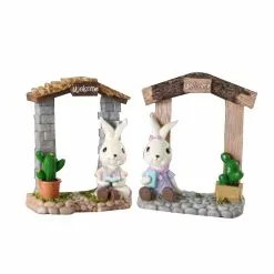 Unbranded 2pcs Cute Easter Rabbit Bunny Ornaments Micro Landscape Figurine Resin Craft Desktop Garden Decor -Piha myymälä 436682769 max