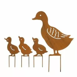 Unbranded 4pcs/set Metal Ducks Decorative Garden Stakes - Ducks Family Outdoor Silhouette Decoration