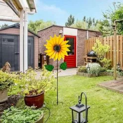 Unbranded Metal Iron Sunflower Windmill With Ground Stakes Courtyard Garden -Piha myymälä 440423022 max