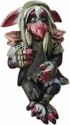 Unbranded 2pcs Halloween Garden Gnome Statue Scary Creepy Gnome Statue Garden Elf Sculpture Style 4