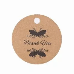 Unbranded 100 Piece Handmade Thank You Tags Round Merry Christmas Kraft Labels Garden