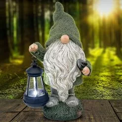 Unbranded Funny Garden Gnome Weatherproof Figure With Lantern Led Solar Light 33cm Dwarf -Piha myymälä 442802282 max