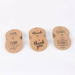 Unbranded 100 Piece Handmade Thank You Tags Round Merry Christmas Kraft Labels Garden -Piha myymälä 442802318 max