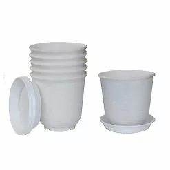 Unbranded 6pcs Garden Plastic Flower Plant Pots Set Indoor For House Foliage