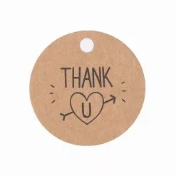 Unbranded 100 Piece Handmade Thank You Tags Round Merry Christmas Kraft Labels Garden -Piha myymälä 442806399 max