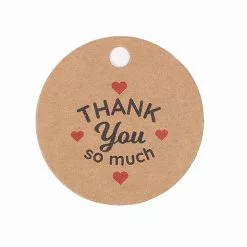 Unbranded 100 Piece Handmade Thank You Tags Round Merry Christmas Kraft Labels Garden -Piha myymälä 442808789 max