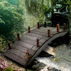 Unbranded 1:12 Dollhouse Mini Wooden Arch Bridge With Railings Miniatures Fairy Garden Miniature Crafts -Piha myymälä 445281541 max