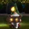 Unbranded Garden Gnome Statue,green Hat Welcome Resin Statue With Solar Led Lights,garden Figurines For Gnomes Garden Decorations,patio Yard Lawn Ornaments Gift -Piha myymälä 446616457 max