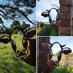 Unbranded Farm Peeping Cow Ornament Garden Statue Metal Art Animal Silhouette Stakes Peeker For Yards Lawn Decoration -Piha myymälä 447750069 max