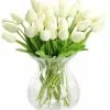 Unbranded Faux Flowers Artificial Bouquet Tulips Artificial Decorative Flowers Real Touch For Home, Garden, Wedding, Party, Communion Decoration