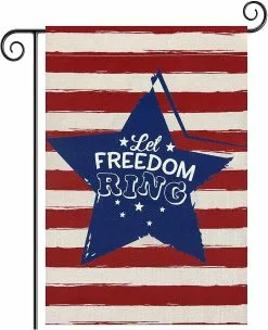 Baiccf 4th Of July Garden Flag, Patriotic Garden Flag Double Sided Memorial Day Garden Flag American Independence Day Yard Flag Outdoor Patriotic Decorations