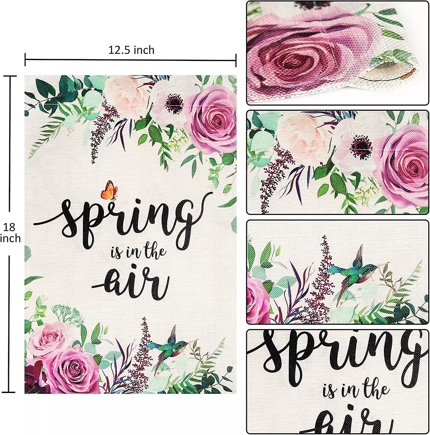 Baiccf Spring Garden Flag 12x18 Double Sided, Flower Garden Flag Vertical Burlap, Spring Flag With Spring Is In The Air For Home Yard House Summer Outdoor De 4 Baiccf Spring Garden Flag 12x18 Double Sided, Flower Garden Flag Vertical Burlap, Spring Flag With Spring Is In The Air For Home Yard House Summer Outdoor De - Image 2
