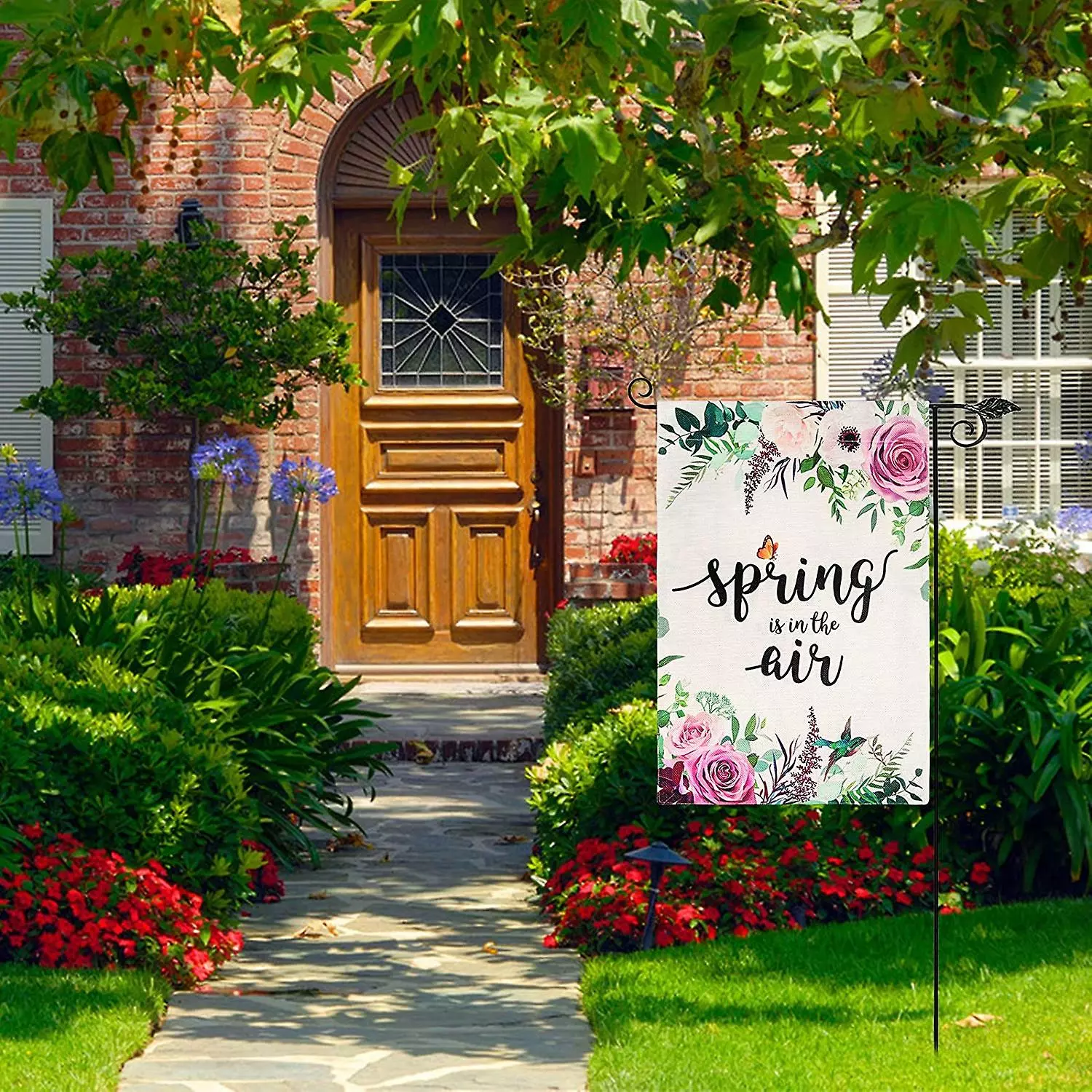 Baiccf Spring Garden Flag 12x18 Double Sided, Flower Garden Flag Vertical Burlap, Spring Flag With Spring Is In The Air For Home Yard House Summer Outdoor De 7 Baiccf Spring Garden Flag 12x18 Double Sided, Flower Garden Flag Vertical Burlap, Spring Flag With Spring Is In The Air For Home Yard House Summer Outdoor De - Image 5