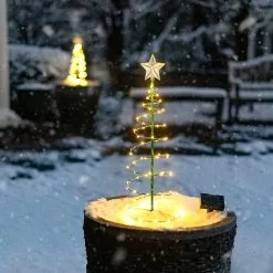 Unbranded Sajy Christmas Decoration Mini Christmas Tree Outdoor Garden Luminous Snow Led Lights A