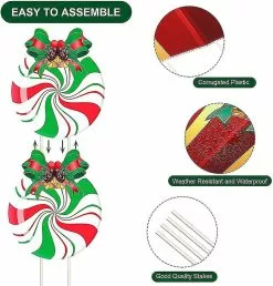 Unbranded Decorations Stakes Christmas Yard Signs Plastic Yard Decor Outdoor Candy Garden A -Piha myymälä 450487805 max