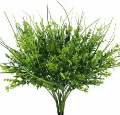 Unbranded 4bundles Artificial Plants Outdoor No Fade Fake Greenery Stems Faux Grass Plant For Spring Home Porch Garden Hanging Baskets