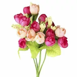 Unbranded 3pcs Artificial Peony Tea Rose Flowers Camellia Silk Flower Flores For Diy Home Garden Wedding Decoration