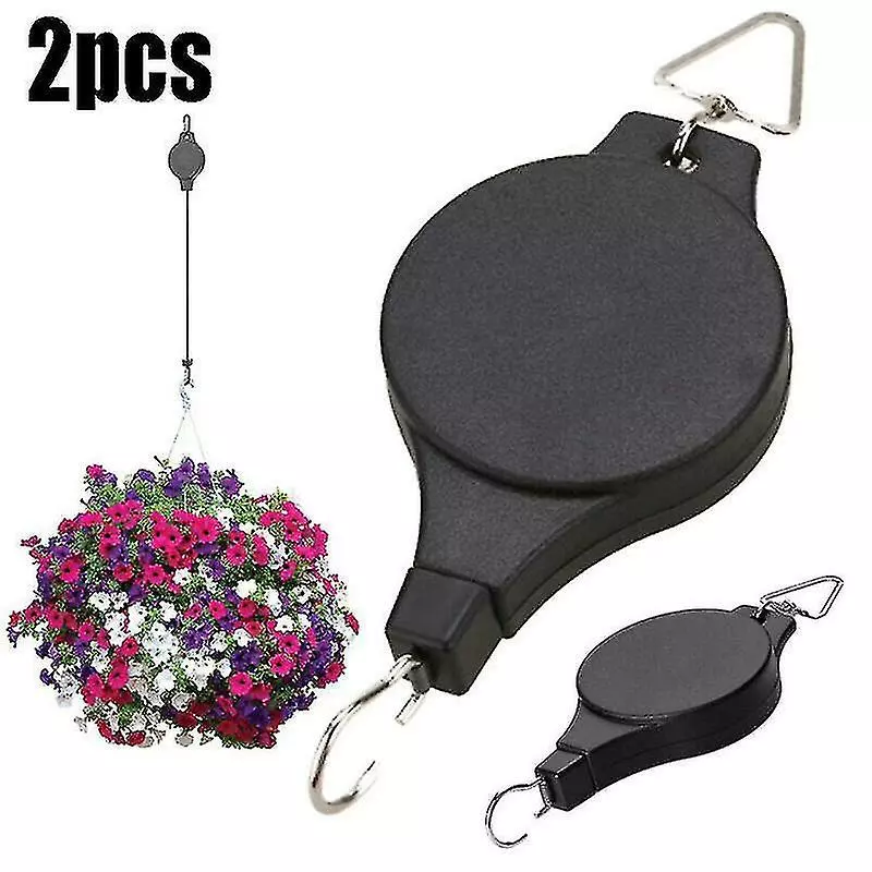 Unbranded (2pcs) Pulley Hanging Hooks Retractable Flower Plant Basket Pot Hanger Garden Decor 3 Unbranded (2pcs) Pulley Hanging Hooks Retractable Flower Plant Basket Pot Hanger Garden Decor