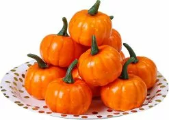 Unbranded By Small Artificial Lifelike Pumpkin Fall Harvest Mini Pumpkins For Home Garden, Fall Harvest Decor, Thanksgiving Or Halloween Decoration 8pcsorange -Piha myymälä 466279933 max