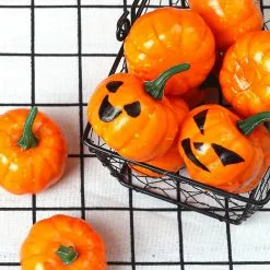 Unbranded By Small Artificial Lifelike Pumpkin Fall Harvest Mini Pumpkins For Home Garden, Fall Harvest Decor, Thanksgiving Or Halloween Decoration 8pcsorange -Piha myymälä 466279937 max