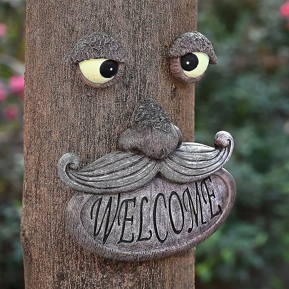 Unbranded Old Man Tree Face Welcome Decoration Tree Art Sculpture Garden Funny Ornament 5 Unbranded Old Man Tree Face Welcome Decoration Tree Art Sculpture Garden Funny Ornament - Image 3
