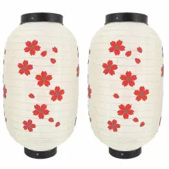 Unbranded 2pcs Cherry Blossom Pattern Lantern Japanese Style Lanterns Silk Lanterns For Yard Garden