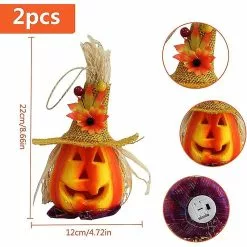 Unbranded 2 Pieces Halloween Foam Pumpkin Lantern Jack Pumpkin Flashing Lantern Light Up Decoration Haunted House Decorative Props Garden Decor Halloween Party -Piha myymälä 479312901 max