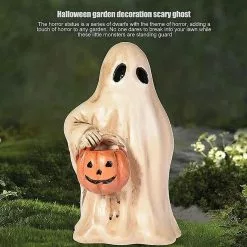 Unbranded Halloween Garden Statue, Halloween Scary Ghost Pumpkin Statue, Horror Dwarf Ornaments, Natural Resin Halloween Garden Ornaments For Your Lawn Or Porch -Piha myymälä 479313041 max