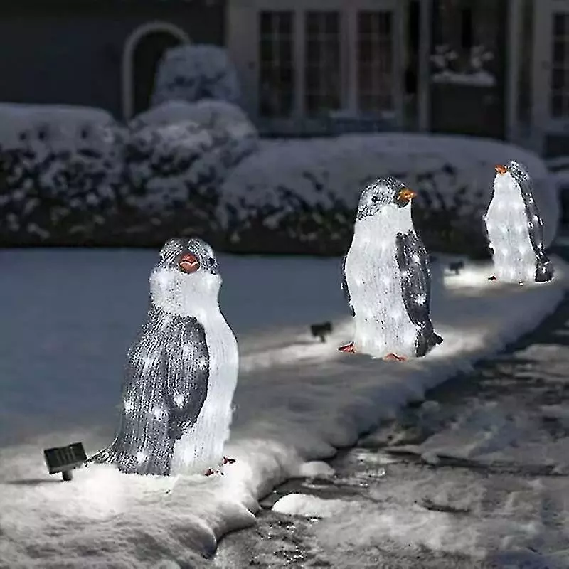 Unbranded 3pc Light-up Penguin Christmas Outdoor Decorations With Led Garden Lights 3 Unbranded 3pc Light-up Penguin Christmas Outdoor Decorations With Led Garden Lights