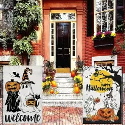 Unbranded 2pcs Halloween Garden Flags, Double Sided Happy Halloween And Ghost Pumpkin Cat Outdoor Garden Flags For Yard Holiday Decorations 12 X 18 Inch -Piha myymälä 492047318 max