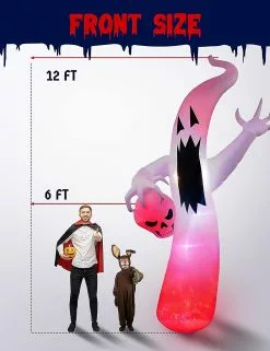 Unbranded 12 Feet Halloween Decorations Outdoor Led Lights Ghost, Halloween Inflatable Hanging Ghosts Outdoor Party/yard/garden Ghost Dcor -Piha myymälä 492048798 max