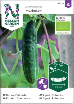 Nelson Garden Siemen Kurkku, Avomaan-, Marketer, Pitkä, Luomu