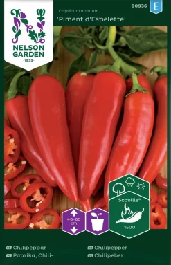 Nelson Garden Siemen Paprika, Chili-, Piment D'Espelette