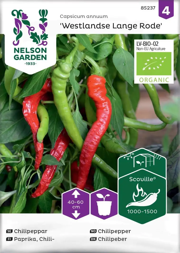 Nelson Garden Siemen Paprika, Chili-, Westlandse Lange R. Luomu 3 Nelson Garden Siemen Paprika, Chili-, Westlandse Lange R. Luomu