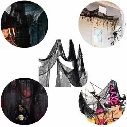 Unbranded Creepy Cloth Black Spooky Giant Cheesecloth Decorations Outdoor Party Supplies For Haunted House Patio Garden Indoor Wall Windows -Piha myymälä 501684422 max