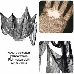 Unbranded Creepy Cloth Black Spooky Giant Cheesecloth Decorations Outdoor Party Supplies For Haunted House Patio Garden Indoor Wall Windows -Piha myymälä 501684506 max