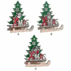 Unbranded Christmas Desktop Ornament Diy Sleigh Wooden Craft Home Garden Decoration -Piha myymälä 504178774 max