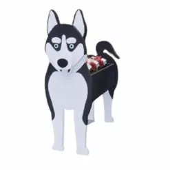 Unbranded Pet Plant Potted Stand Dog-shaped Potted Cute Animal Wood Pot For Home Garden Yard