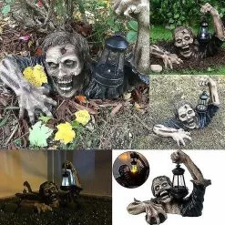 Unbranded Halloween Decor Crawling Lantern Zombie Statue With Led Light Resin Crafts Halloween Haunted House Yard Garden Decor Horror Prop -Piha myymälä 504457733 max