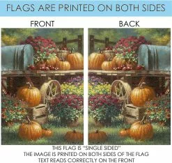 Unbranded Home Garden Toland-farm Pumpkin-decorative Harvest Fall Autumn Flower Floral Rustic Usa-produced Garden Flag -Piha myymälä 513649676 max
