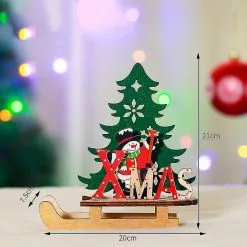 Unbranded Christmas Desktop Ornament Diy Sleigh Wooden Craft Home Garden Decoration -Piha myymälä 524751486 max