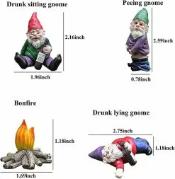 Unbranded Sunrain Garden Decoration, Puutarhatonttu, Puutarhakoristeita Hahmot, Humalassa Kääpiöt Hauska Mikro Maat