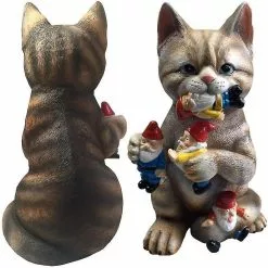 Unbranded Mischievous Cat Garden Gnome Statue Figurine - Best Art Dcor For Indoor Outdoor Home Or Office (one Size, Mischievous Cat) Xq-b17 -Piha myymälä 554681072 max