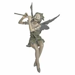 Unbranded Fairy Of The West Wind Sitting Garden Statue, Polyresin, Two Tone Stone(1pcs, Brown)