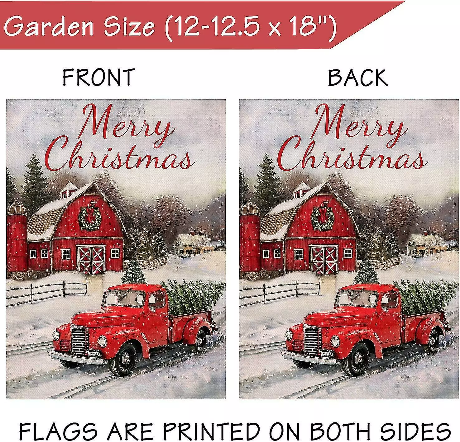 Unbranded Home Decorative Merry Christmas Garden Flag Red Truck Double Sided, House Yard Flag Xmas Pickup, Outside Holiday Yard Decorations 4 Unbranded Home Decorative Merry Christmas Garden Flag Red Truck Double Sided, House Yard Flag Xmas Pickup, Outside Holiday Yard Decorations - Image 2