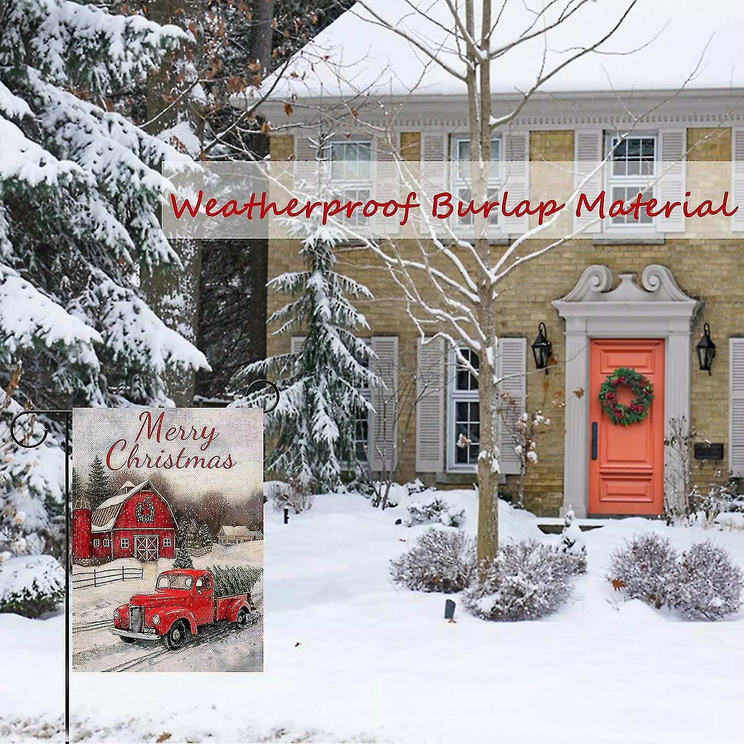 Unbranded Home Decorative Merry Christmas Garden Flag Red Truck Double Sided, House Yard Flag Xmas Pickup, Outside Holiday Yard Decorations 5 Unbranded Home Decorative Merry Christmas Garden Flag Red Truck Double Sided, House Yard Flag Xmas Pickup, Outside Holiday Yard Decorations - Image 3