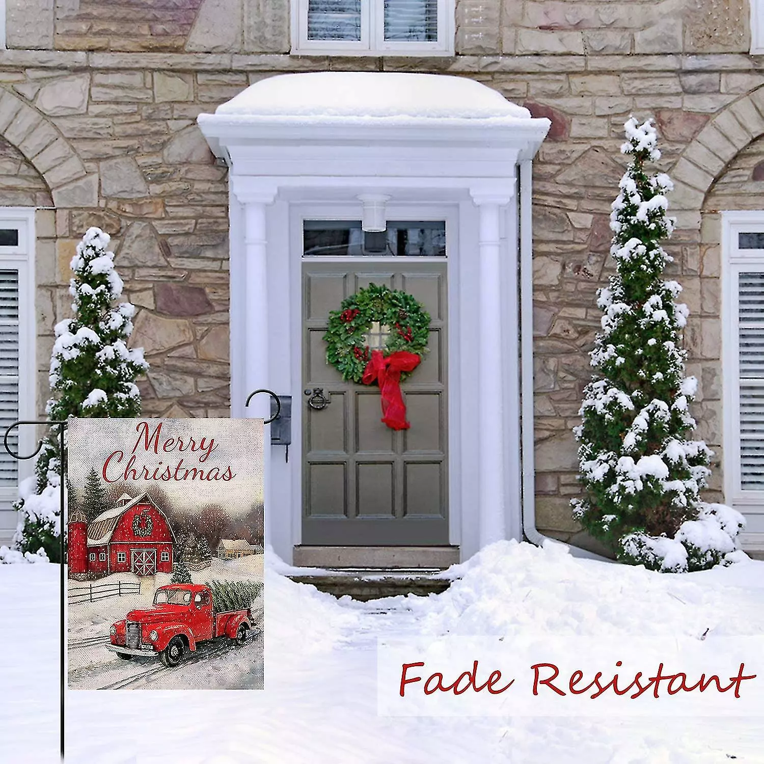 Unbranded Home Decorative Merry Christmas Garden Flag Red Truck Double Sided, House Yard Flag Xmas Pickup, Outside Holiday Yard Decorations 6 Unbranded Home Decorative Merry Christmas Garden Flag Red Truck Double Sided, House Yard Flag Xmas Pickup, Outside Holiday Yard Decorations - Image 4